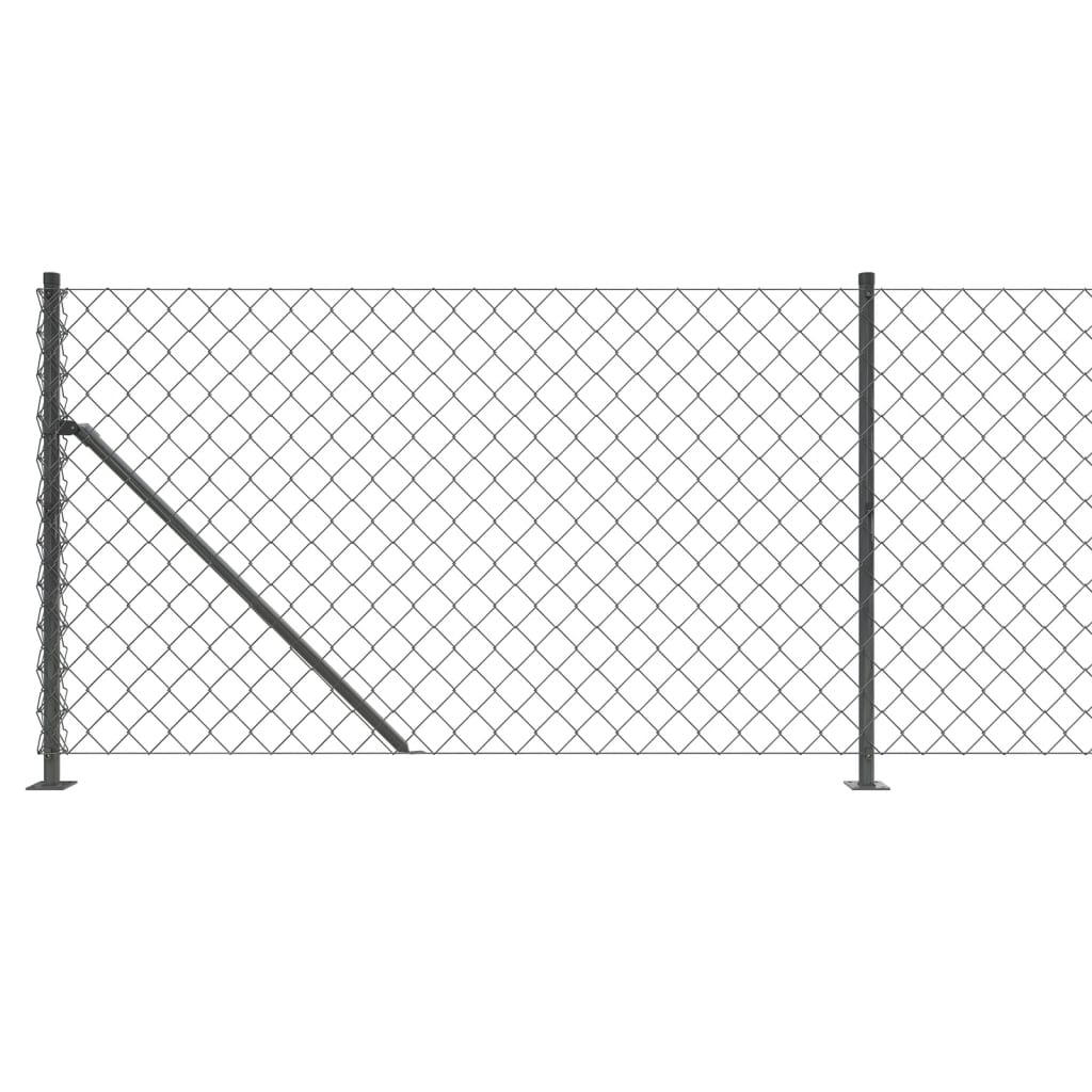 Recinzione a Rete con Flangia Antracite 0,8x25 m