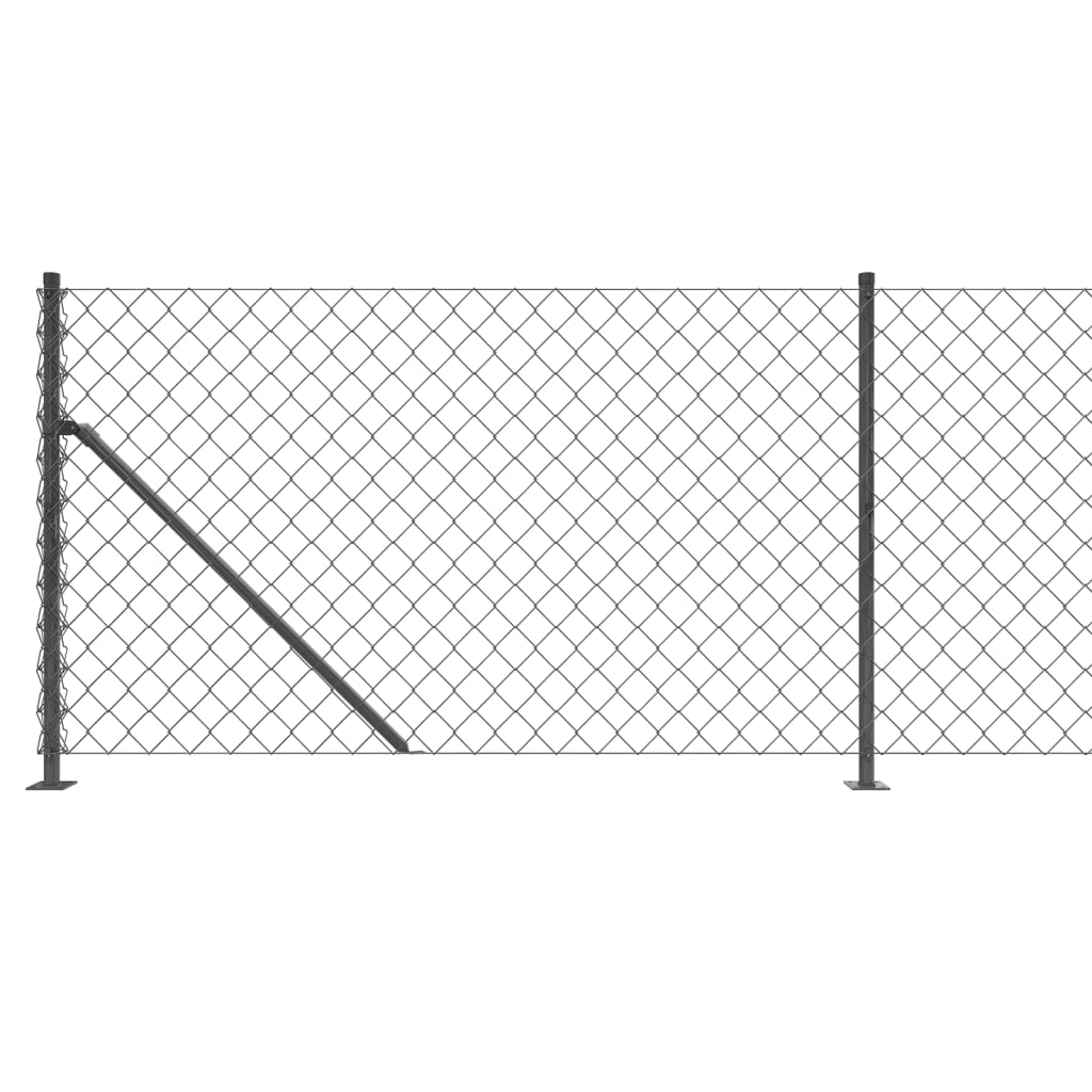 Recinzione a Rete con Flangia Antracite 1,1x25 m