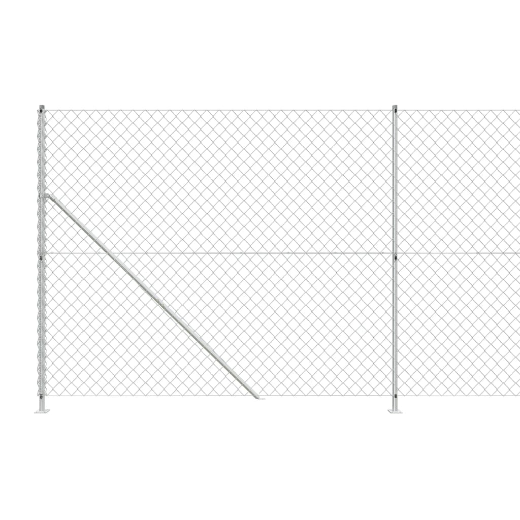 Recinzione a Rete con Flangia Argento 2,2x10 m