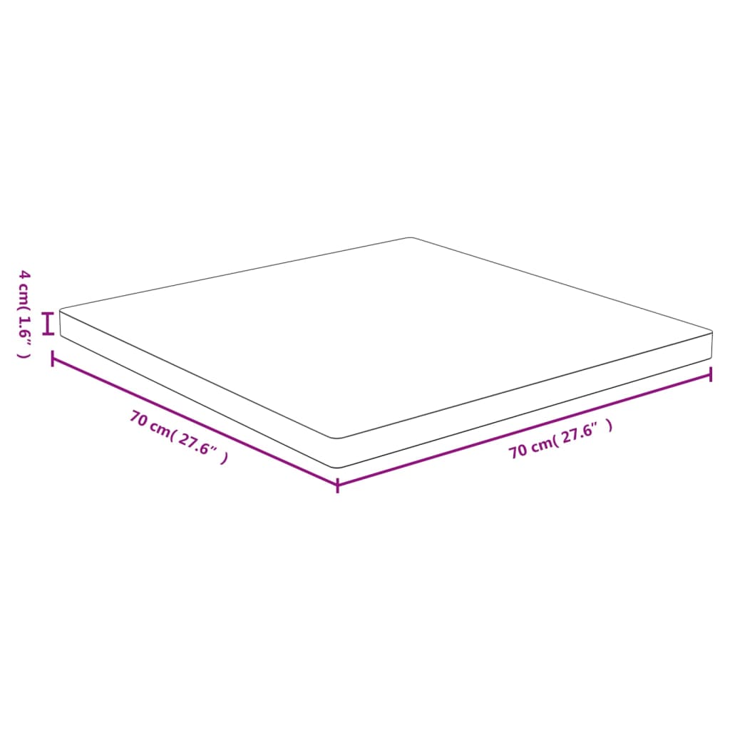 Piano del Tavolo 70x70x4 cm in Bambù