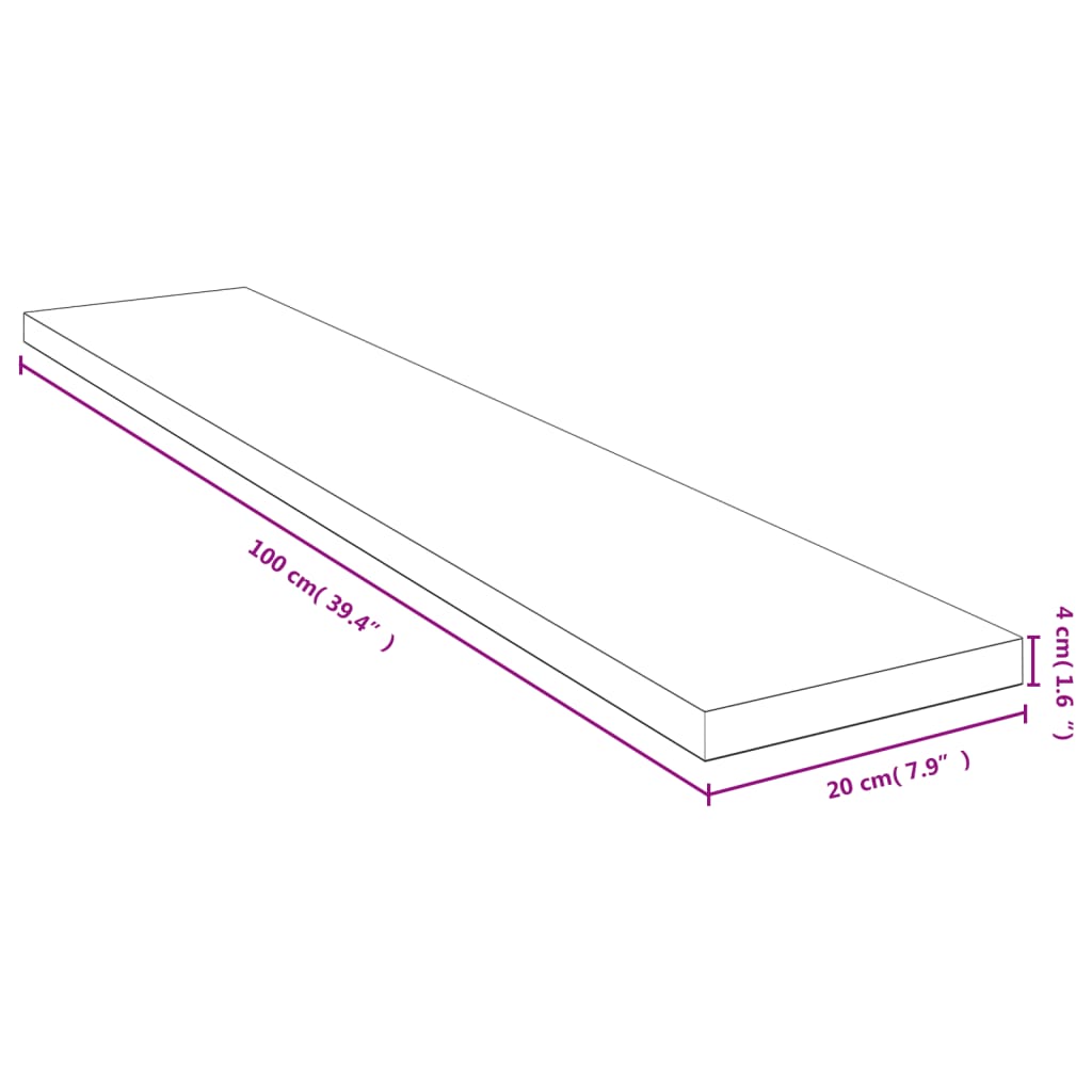 Scaffale a Parete 100x20x4 cm in Bambù