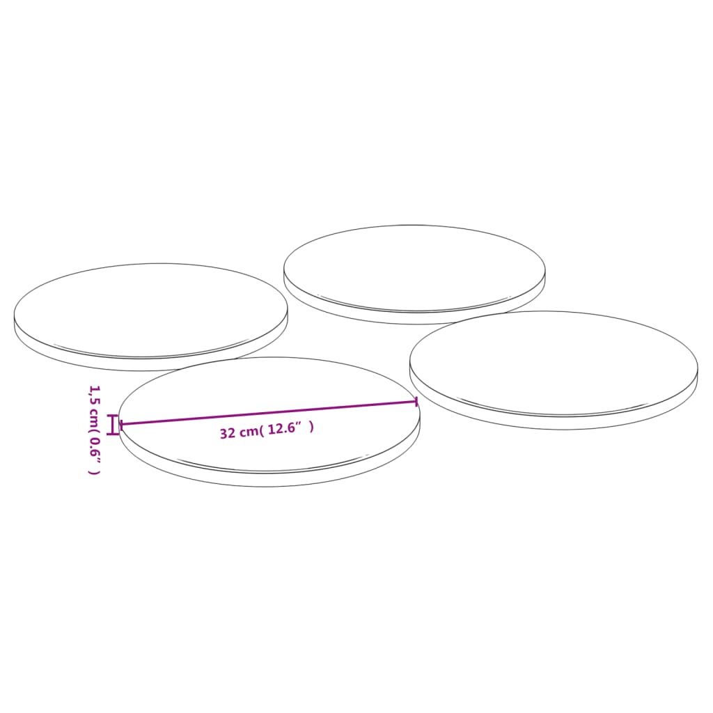 Piatti per Pizza 4 pz Ø32x1,5 cm in Bambù