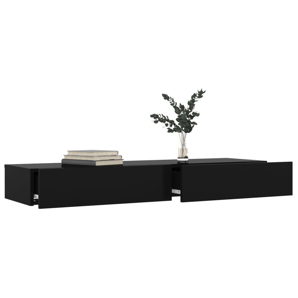 Mobile Porta TV con Luci LED Nero 120x35x15,5 cm