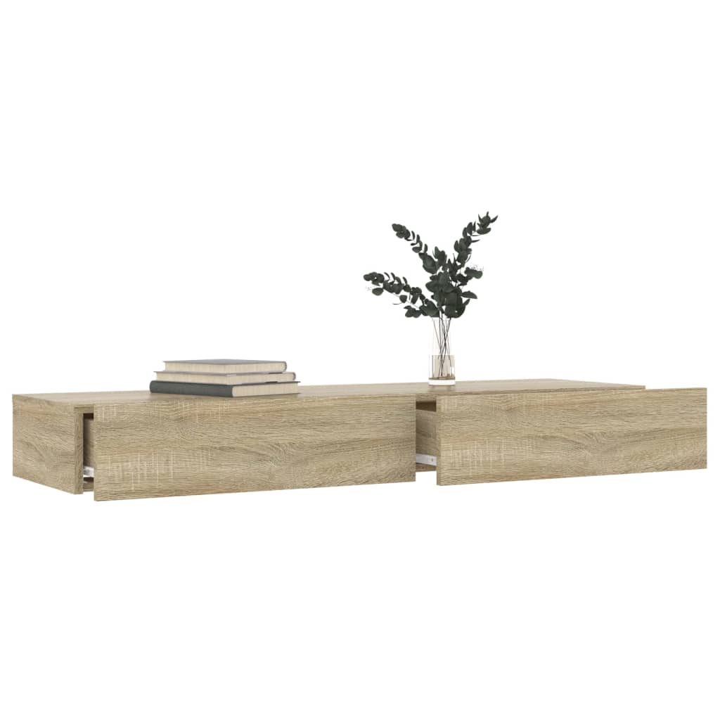 Mobile Porta TV con Luci LED Rovere Sonoma 120x35x15,5 cm