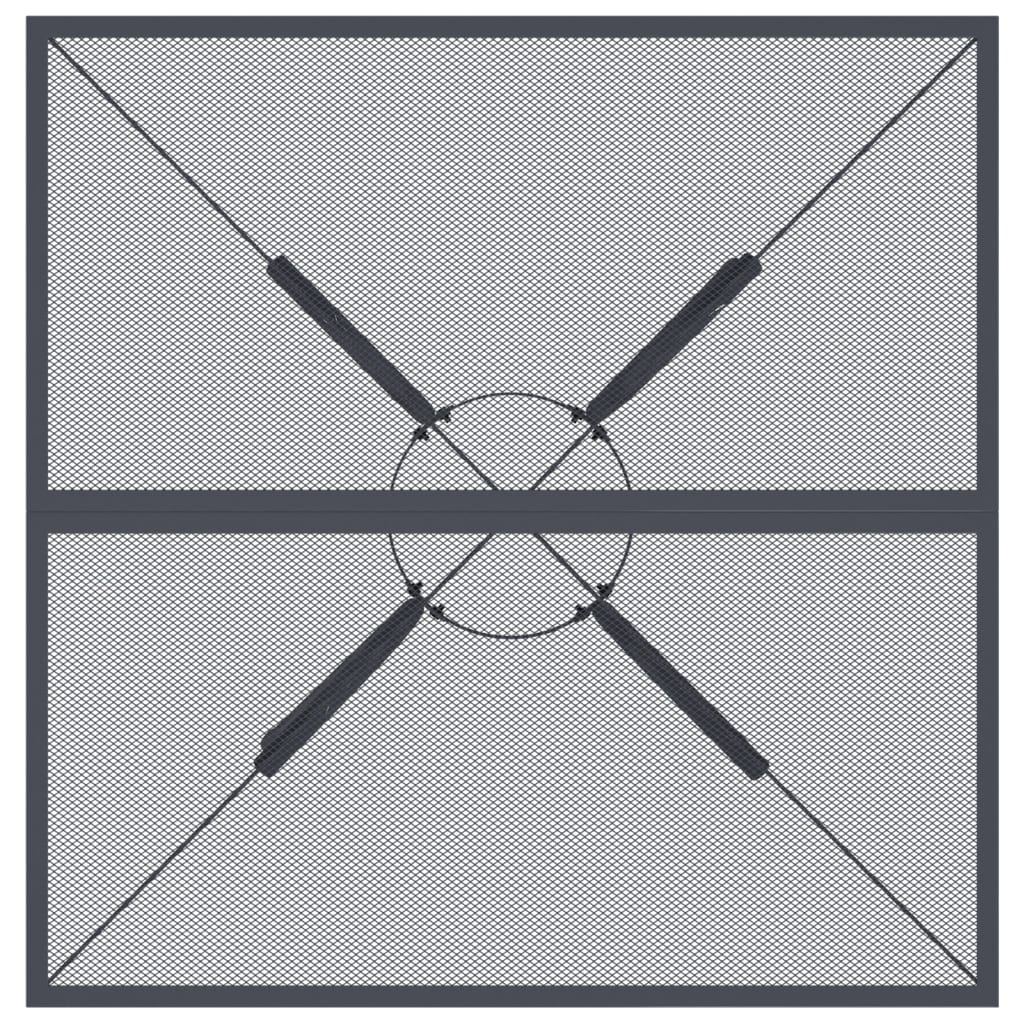 Tavolo da Giardino Antracite 80x80x72,5 cm Rete d'Acciaio