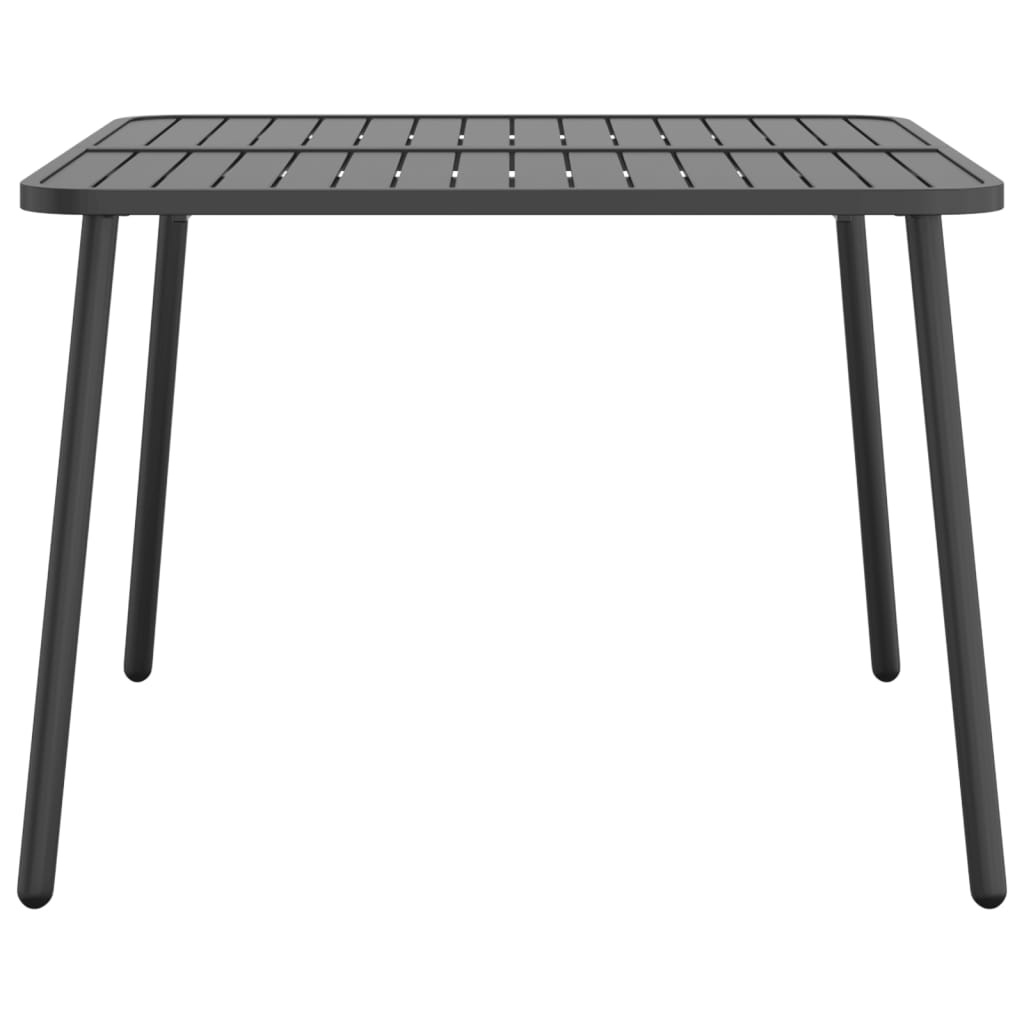 Tavolo da Giardino Antracite 100x100x71 cm Acciaio