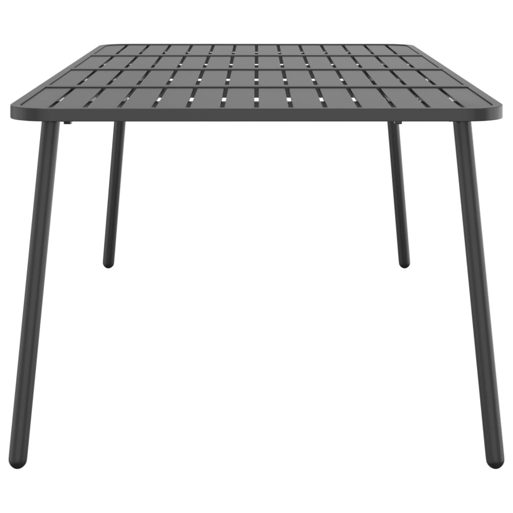 Tavolo da Giardino Antracite 200x100x71 cm Acciaio