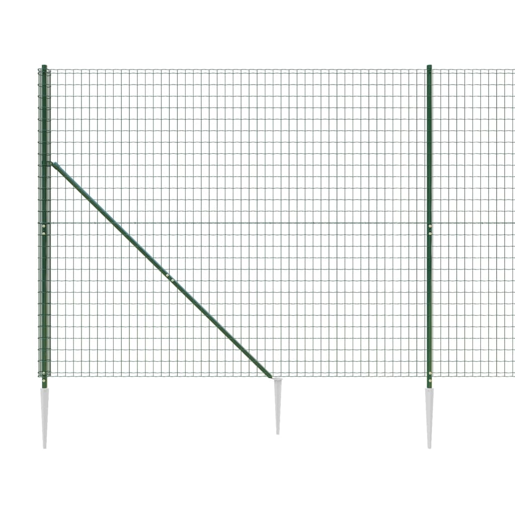 Recinzione Metallica con Picchetti Ancoraggio Verde 2x10 m