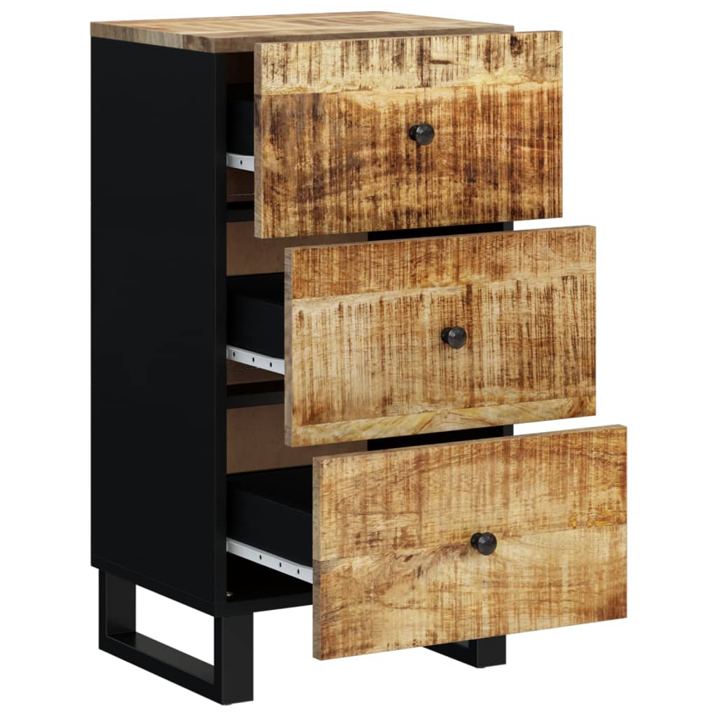 Credenza con 3 Cassetti 40x33,5x75 cm Legno Massello di Mango