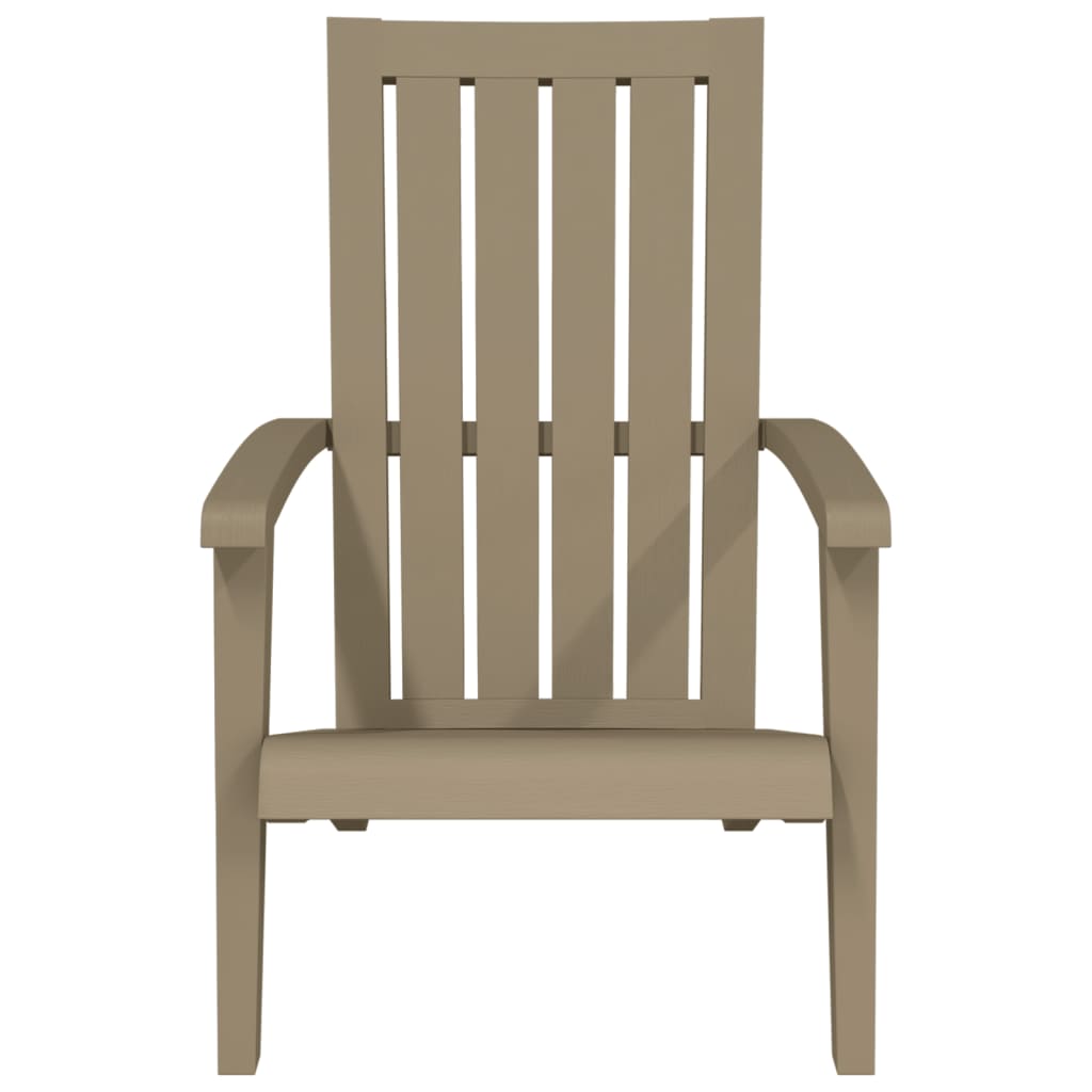 Sedie Adirondack da Giardino 2 pz Polipropilene Marrone Chiaro