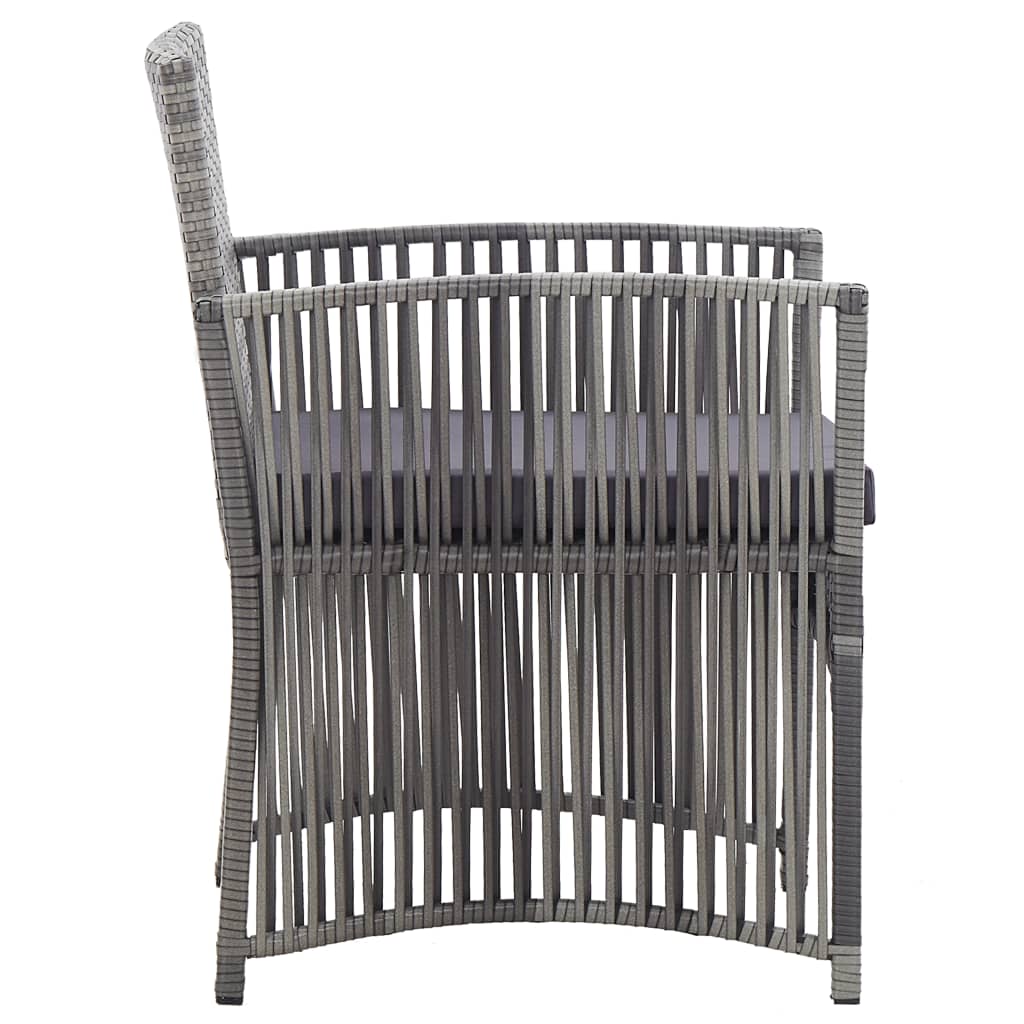 Poltrone da Giardino con Cuscini 2 pz Grigie in Polyrattan