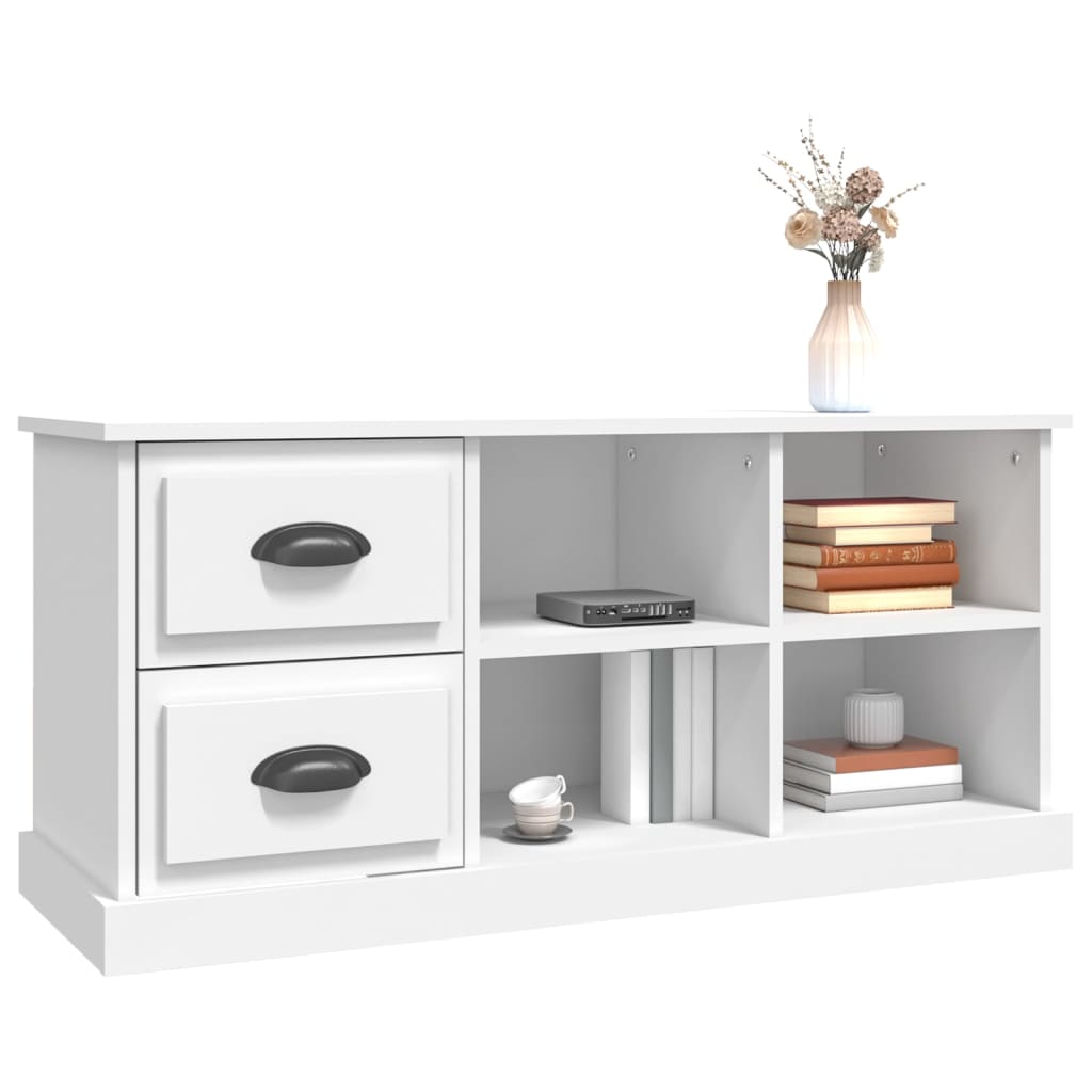 Mobile Porta TV Bianco 102x35,5x47,5 cm in Legno Multistrato