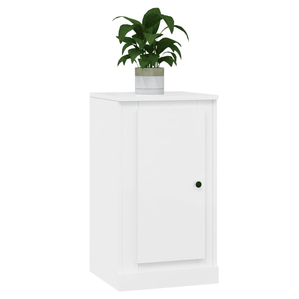Credenza Bianco Lucido 37,5x35,5x67,5 cm in Legno Multistrato