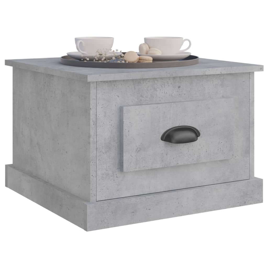 Tavolino da Salotto Grigio Cemento 50x50x35cm Legno Multistrato
