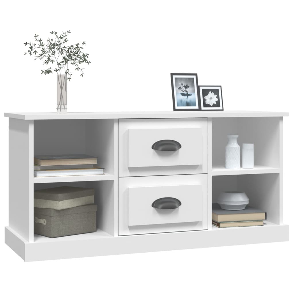 Mobile Porta TV Bianco 99,5x35,5x48 cm in Legno Multistrato