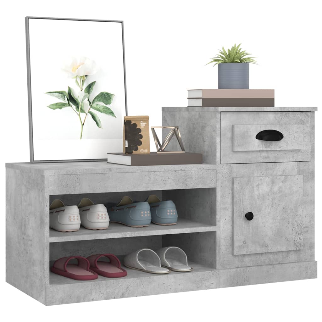 Scarpiera Grigio Cemento 100x42x60 cm in Legno Multistrato