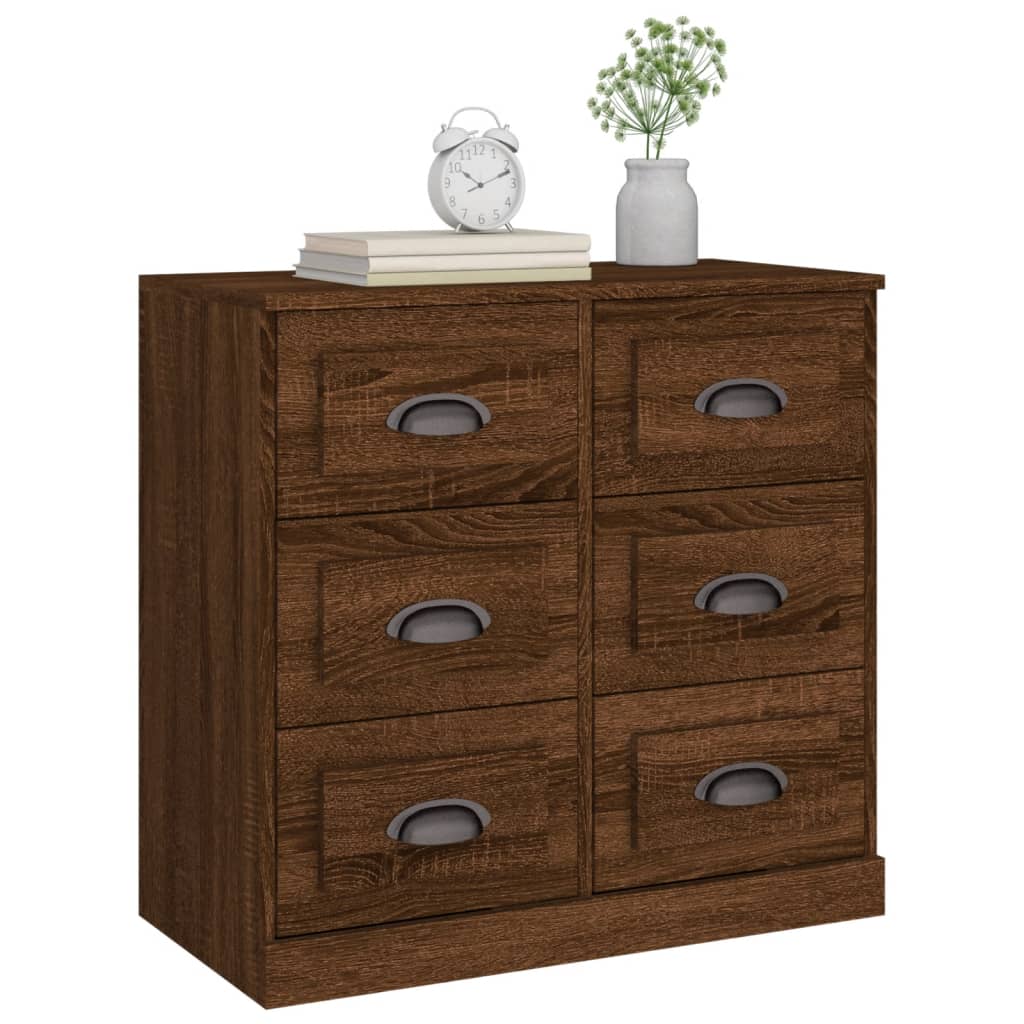 Credenza Rovere Marrone 70x35,5x67,5 cm in Legno Multistrato