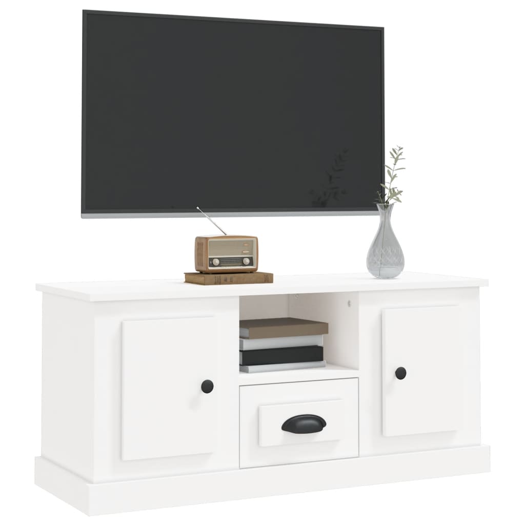 Mobile Porta TV Bianco 100x35,5x45 cm in Legno Multistrato