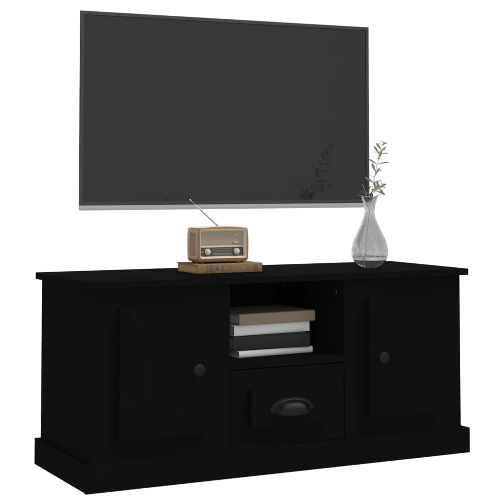 Mobile Porta TV Nero 100x35,5x45 cm in Legno Multistrato