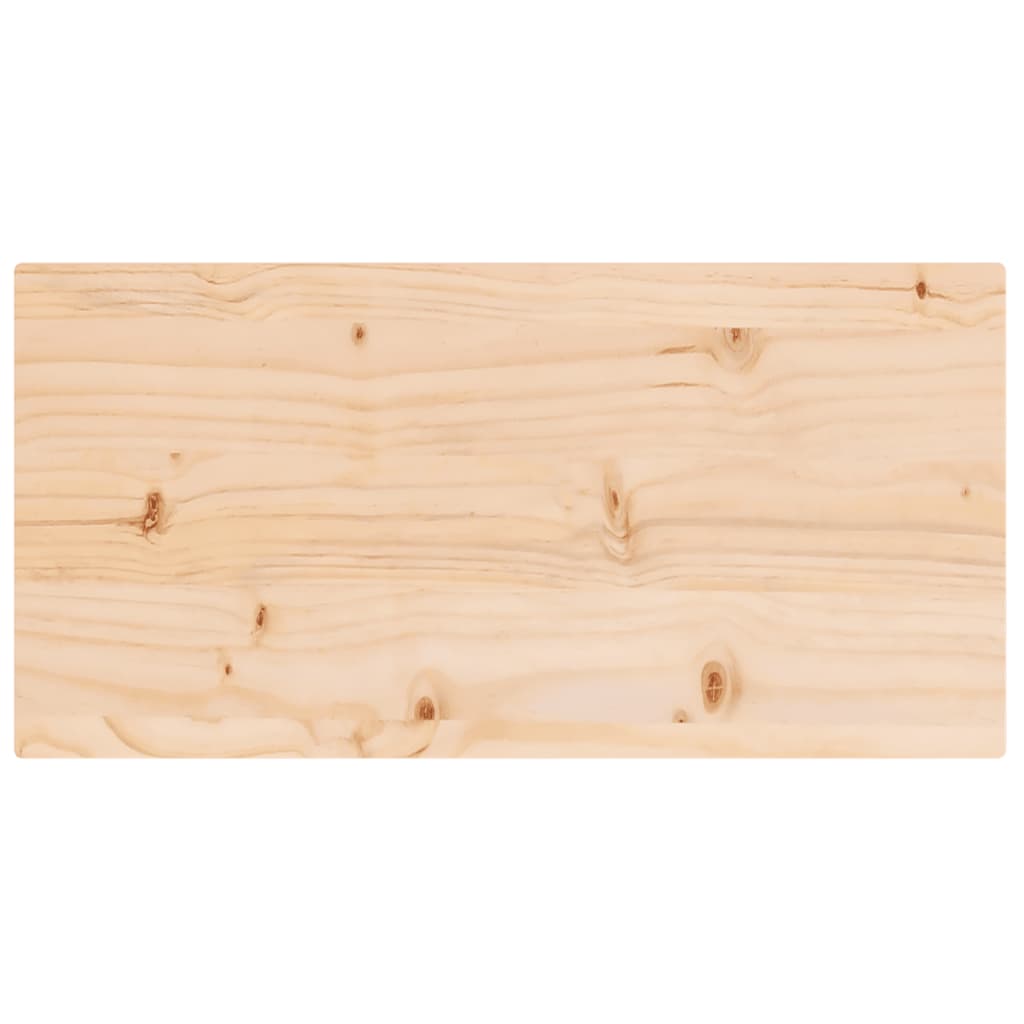 Piano Tavolo 80x40x2,5 cm Legno Massello di Pino Rettangolare