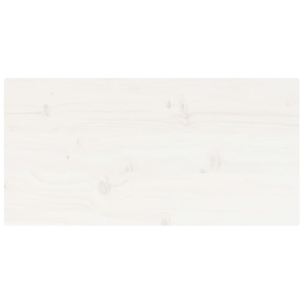 Piano Tavolo Bianco 80x40x2,5 Legno Massello Pino Rettangolare