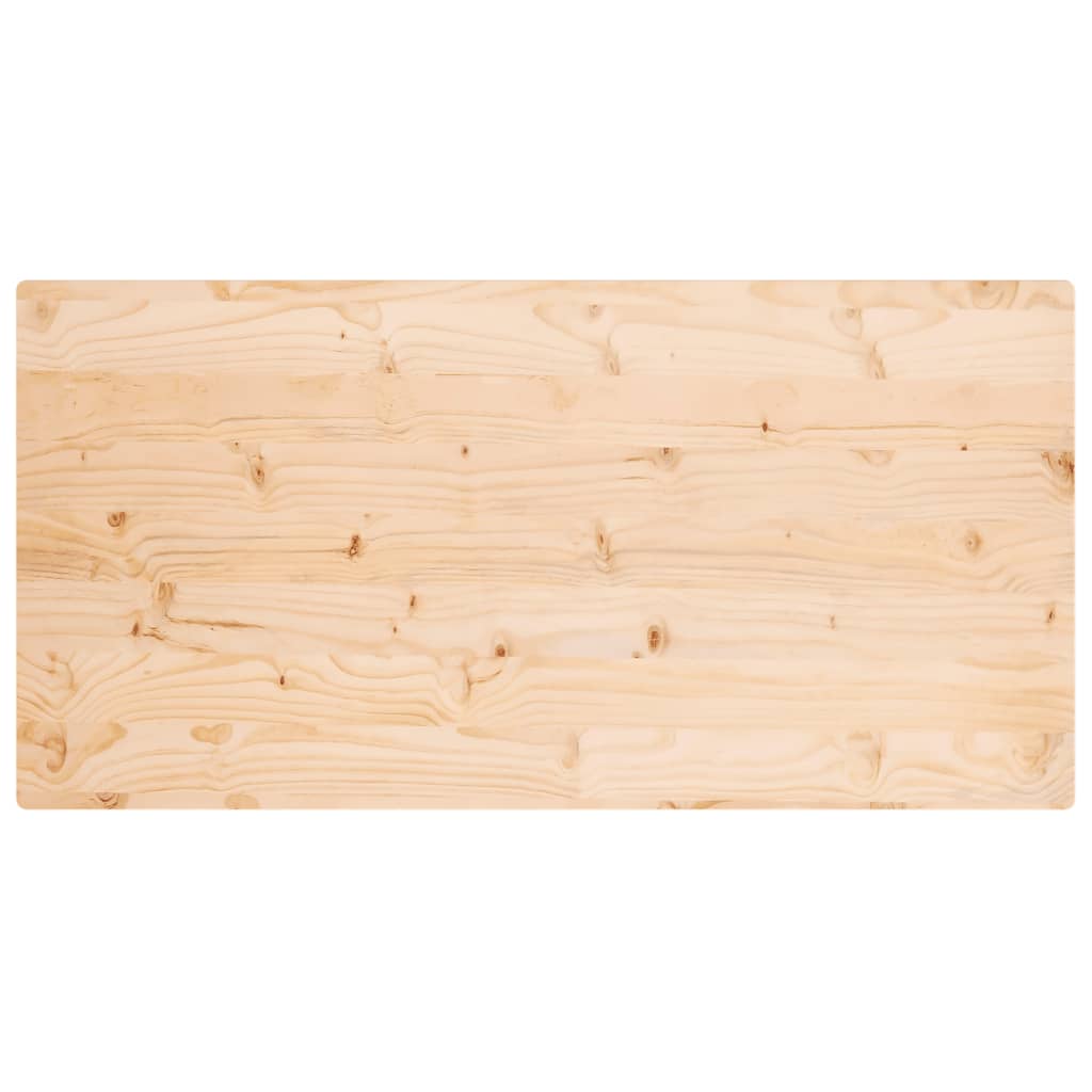 Piano Tavolo 100x50x2,5 cm Legno Massello di Pino Rettangolare