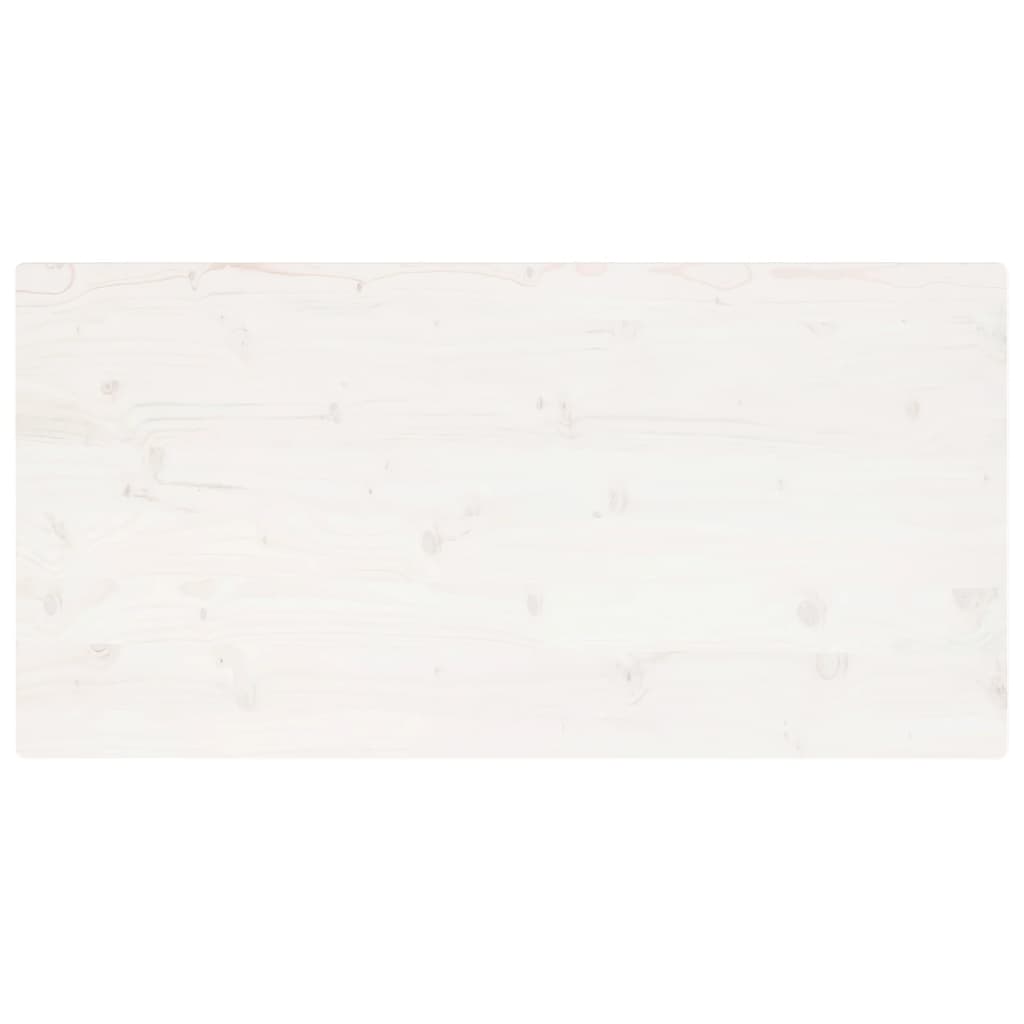 Piano Tavolo Bianco 100x60x2,5 Legno Massello Pino Rettangolare