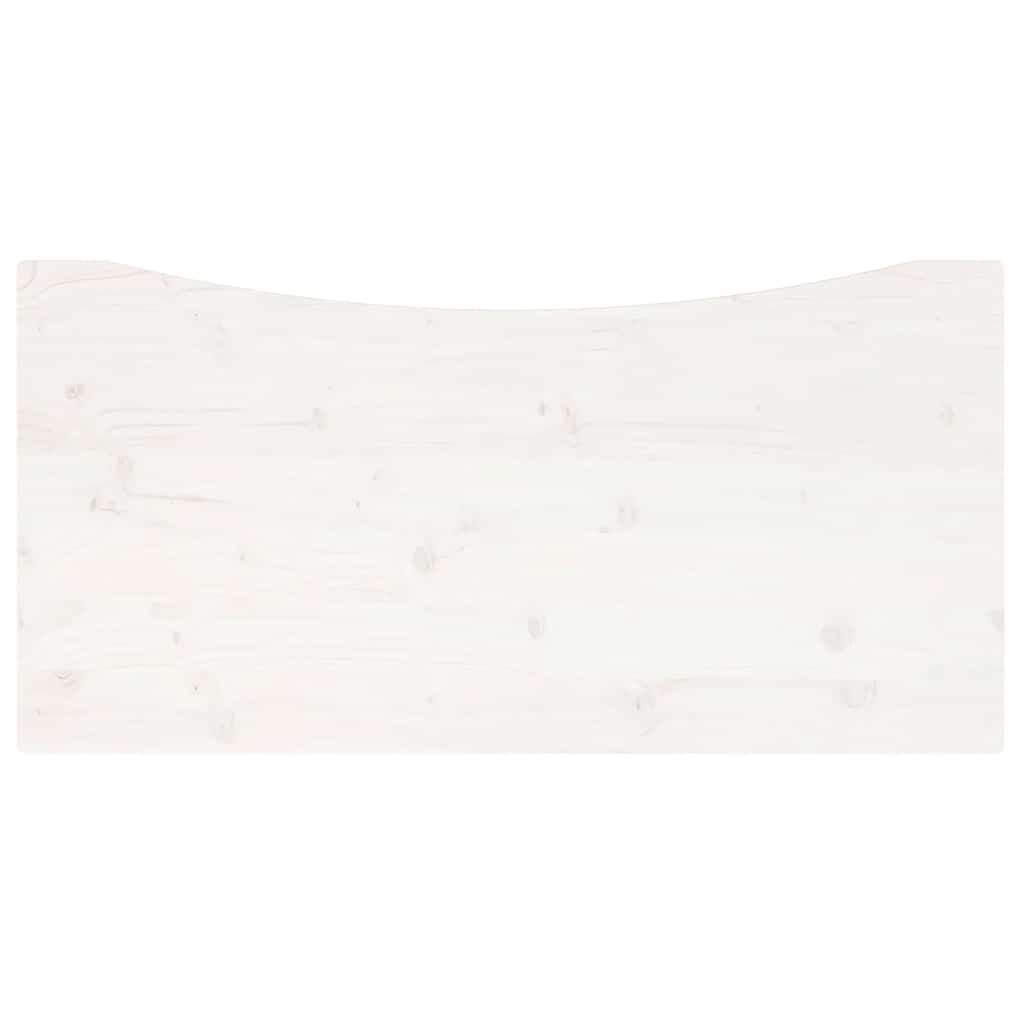 Piano Scrivania Bianco 100x50x2,5 cm in Legno Massello di Pino