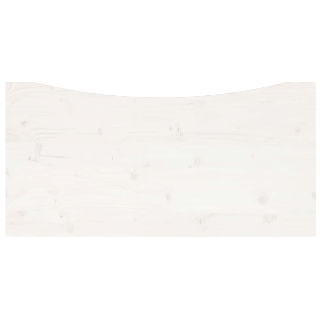 Piano Scrivania Bianco 110x55x2,5 cm in Legno Massello di Pino