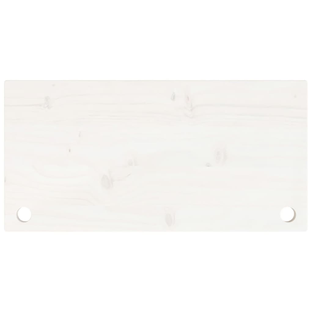 Piano Scrivania Bianco 80x40x2,5 cm in Legno Massello di Pino