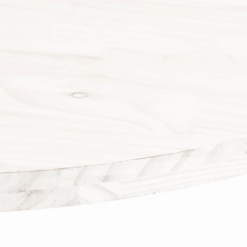 Piano Tavolo Bianco 110x55x2,5 cm Legno Massello di Pino Ovale