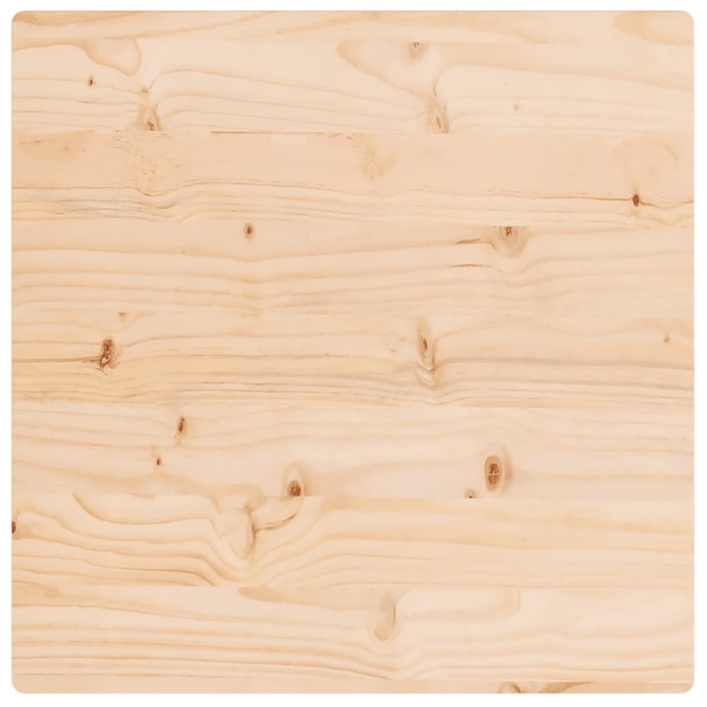 Piano Tavolo 50x50x2,5 cm in Legno Massello di Pino Quadrato