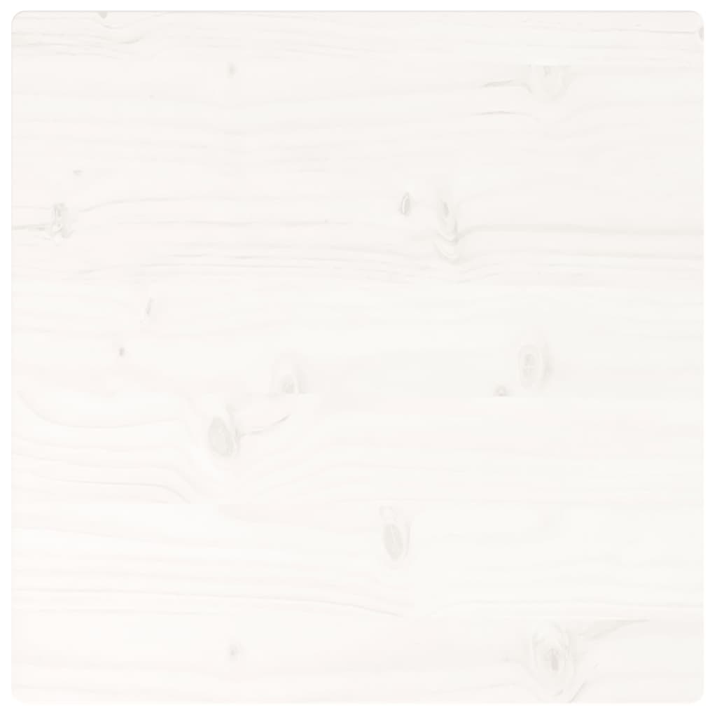 Piano Tavolo Bianco 50x50x2,5cm Legno Massello di Pino Quadrato
