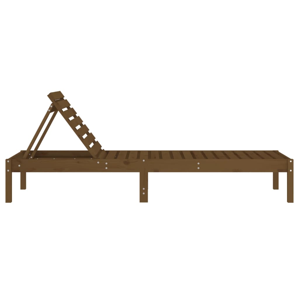 Lettino Prendisole Ambra 199,5x60x74 cm Legno Massello di Pino