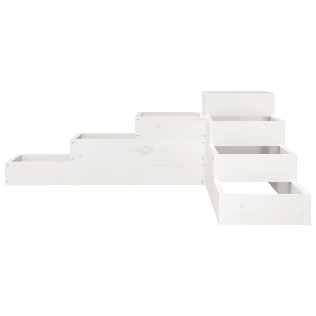 Fioriera Giardino 4 Ripiani Bianca 106x104,5x36cm Massello Pino