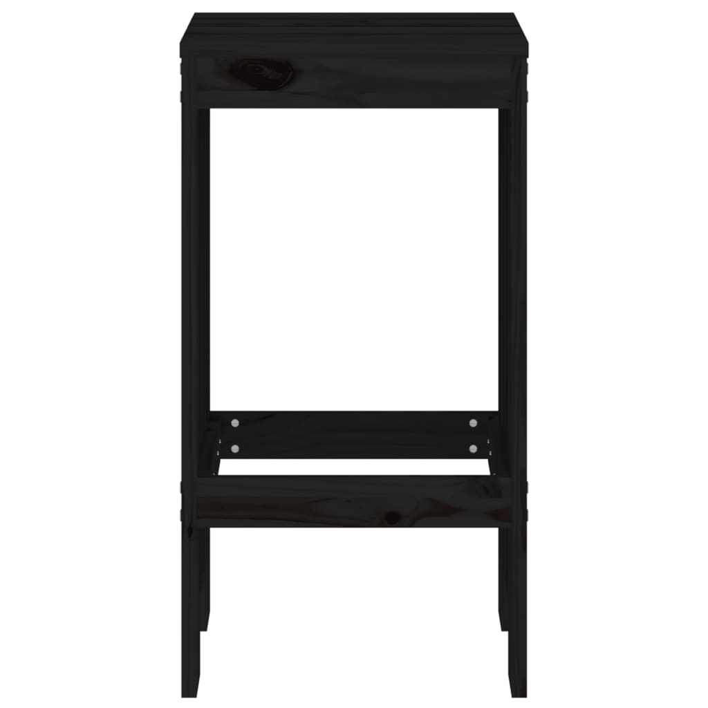 Sgabelli da Bar 2pz Neri 40x36x75 cm in Legno Massello di Pino