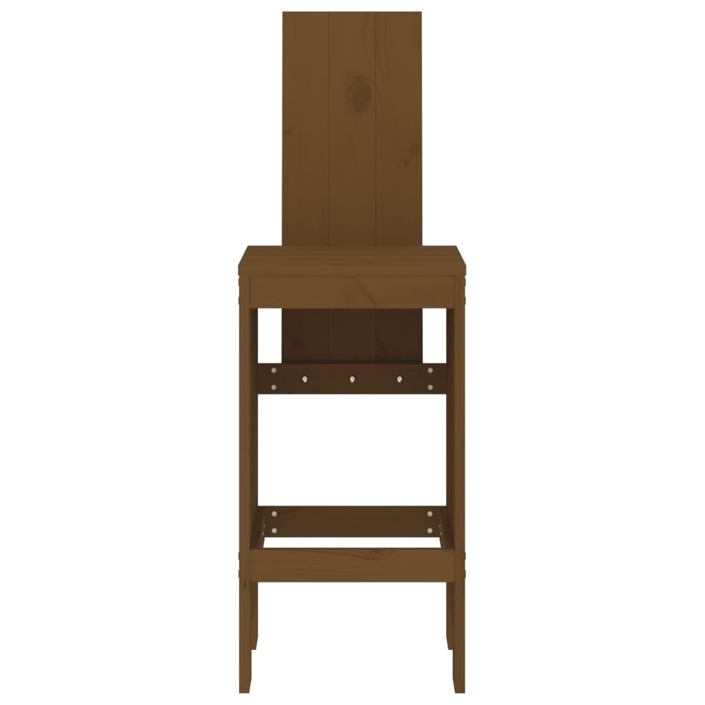 Sgabelli 2 pz Marrone Ambra 40x42x120 cm Legno Massello di Pino