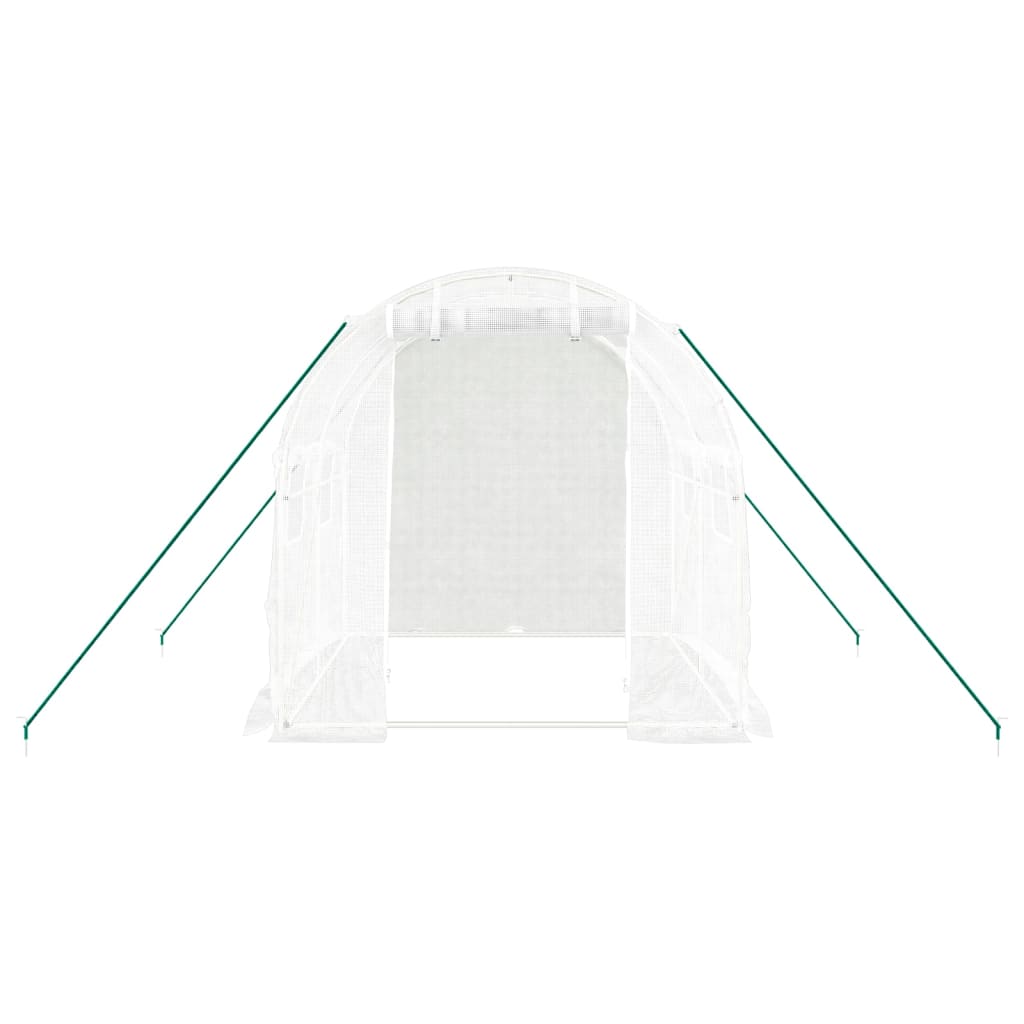 Serra con Telaio in Acciaio Bianco 4 m² 2x2x2 m