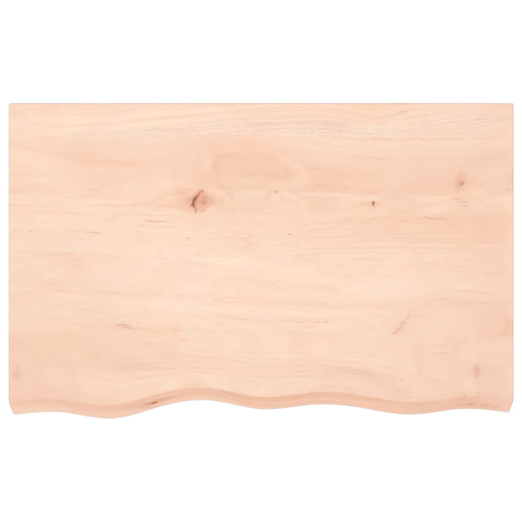 Ripiano a Parete 80x50x(2-4) cm Massello Rovere Non Trattato