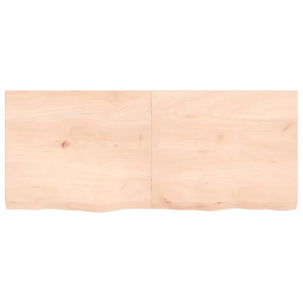 Ripiano a Parete 120x50x(2-6) cm Massello Rovere Non Trattato