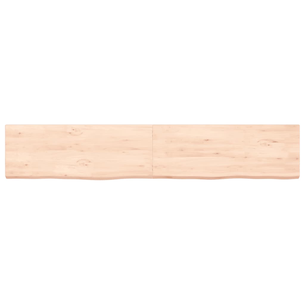 Ripiano a Parete 160x30x(2-4) cm Massello Rovere Non Trattato