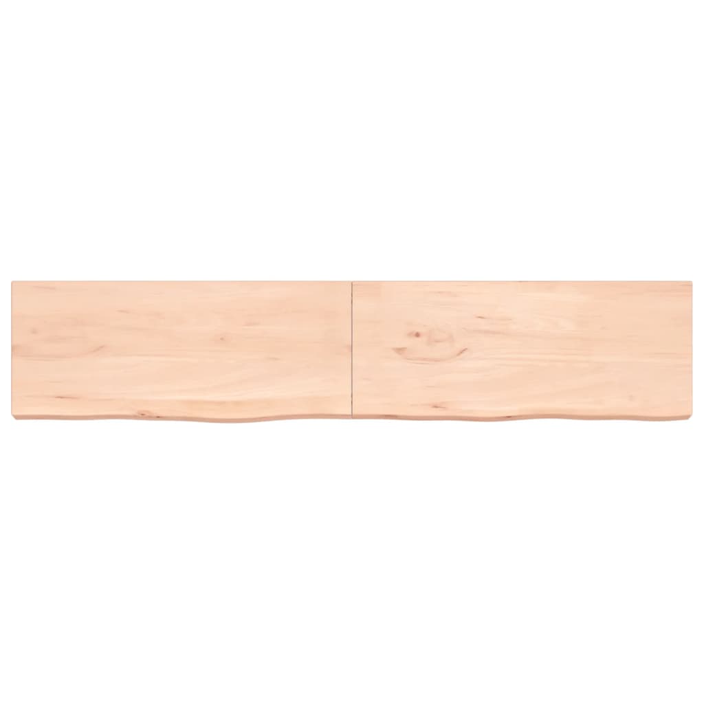 Ripiano a Parete 200x40x(2-6) cm Massello Rovere Non Trattato