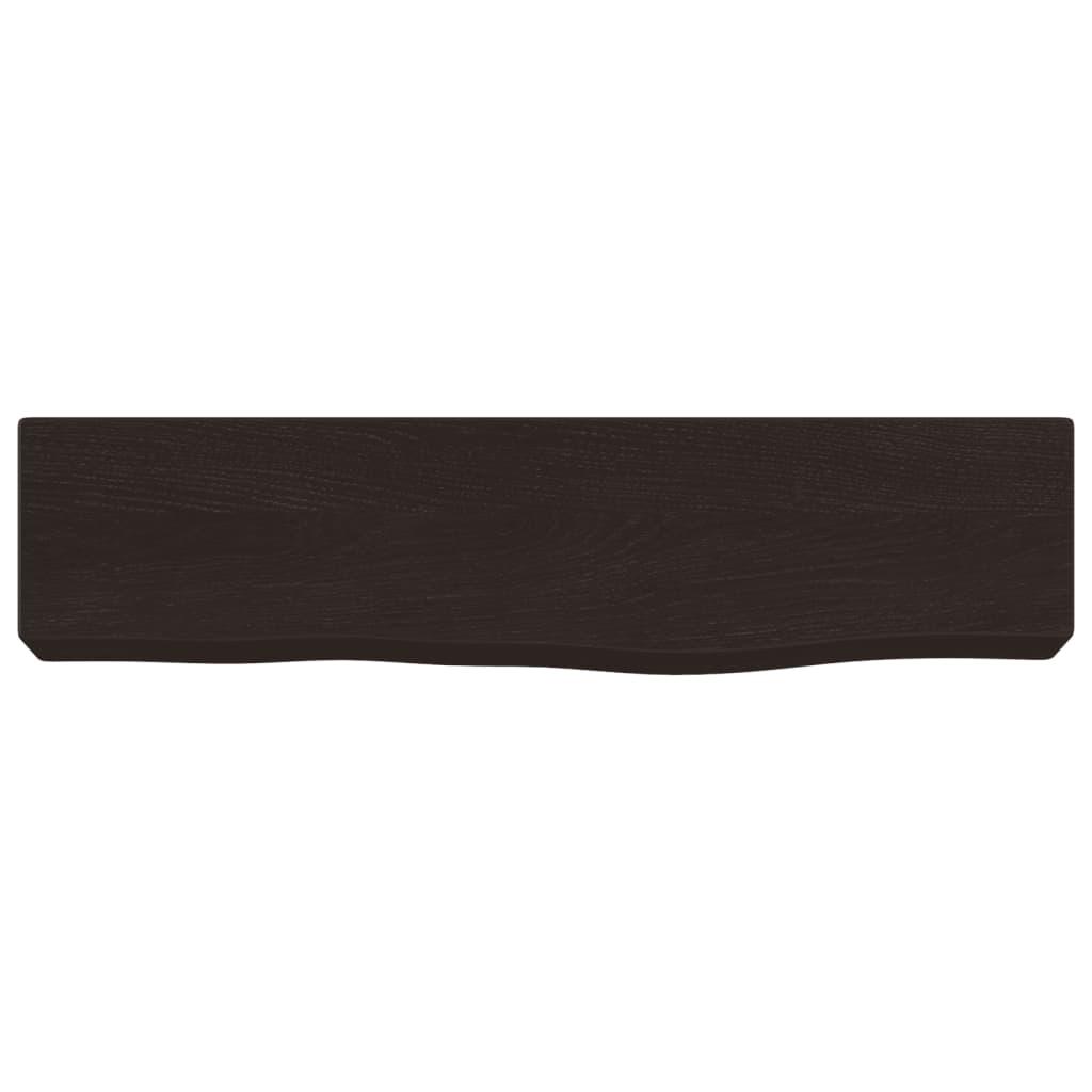 Ripiano Muro Marrone Scuro 40x10x6 cm Massello Rovere Trattato