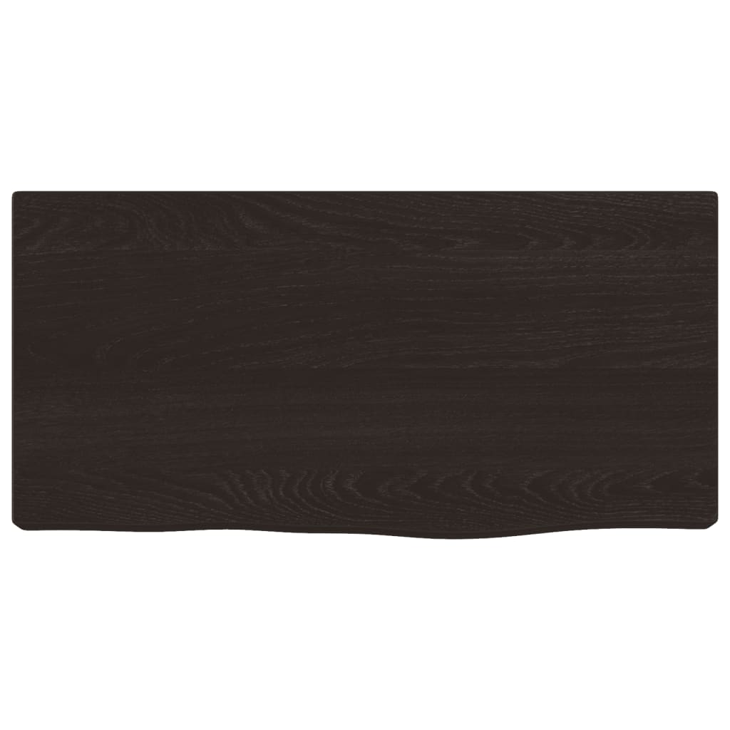 Ripiano Muro Marrone Scuro 40x20x4 cm Massello Rovere Trattato
