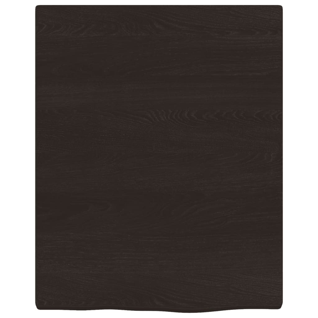 Ripiano Muro Marrone Scuro 40x50x2 cm Massello Rovere Trattato