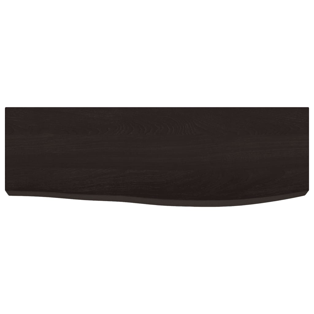 Ripiano Muro Marrone Scuro 60x20x6 cm Massello Rovere Trattato