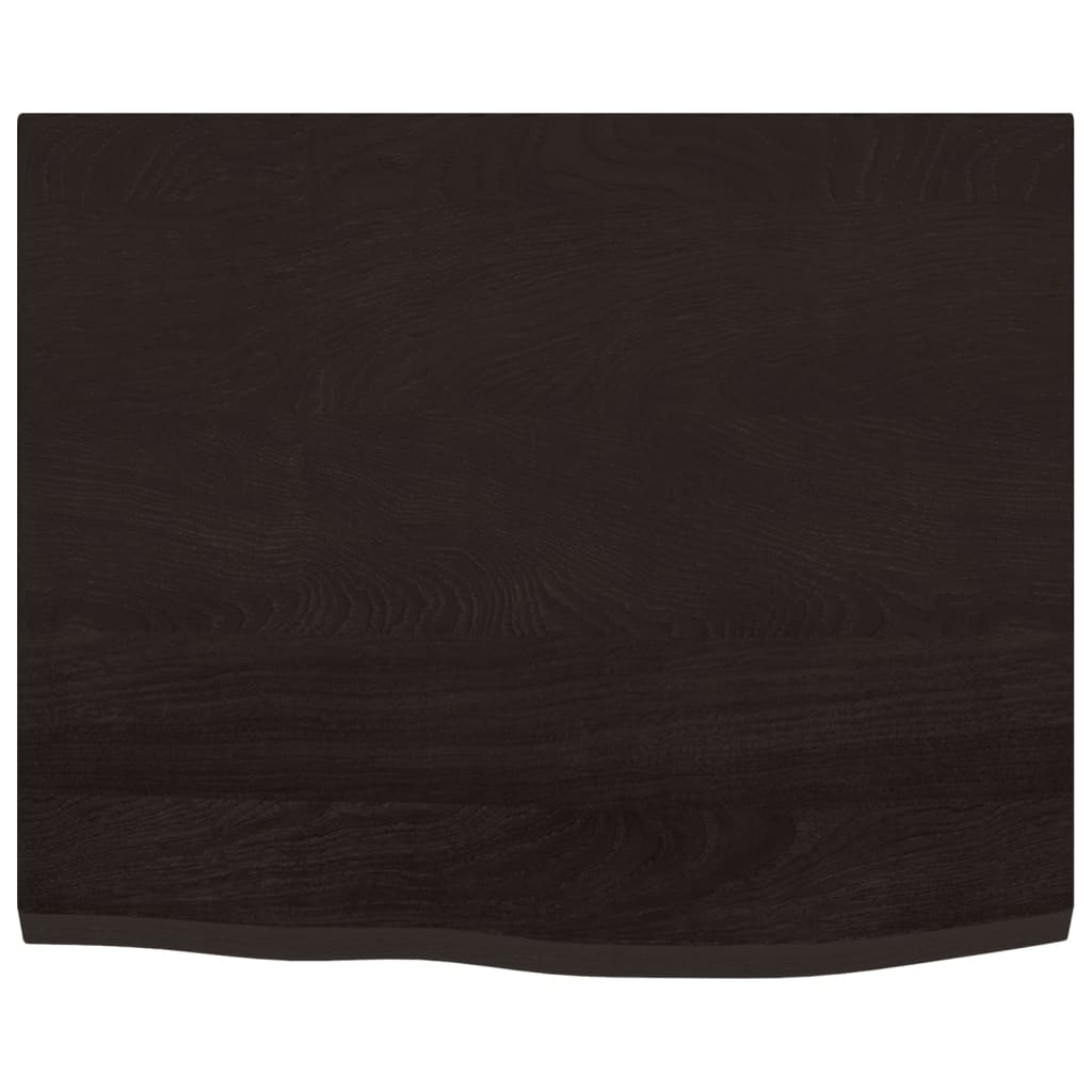 Ripiano Muro Marrone Scuro 60x50x2 cm Massello Rovere Trattato