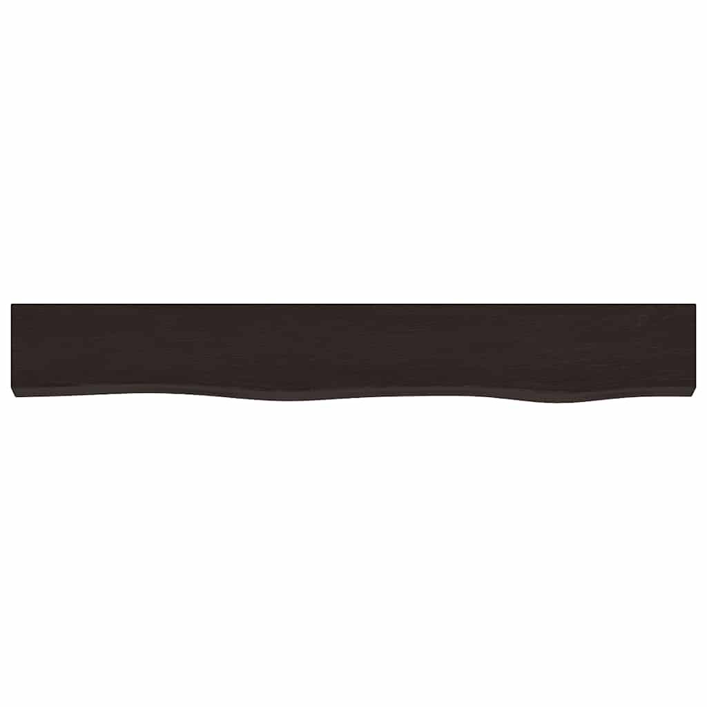 Ripiano Muro Marrone Scuro 80x10x4 cm Massello Rovere Trattato
