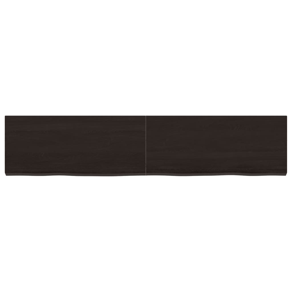 Ripiano Marrone Scuro 140x30x(2-4) cm Massello Rovere Trattato