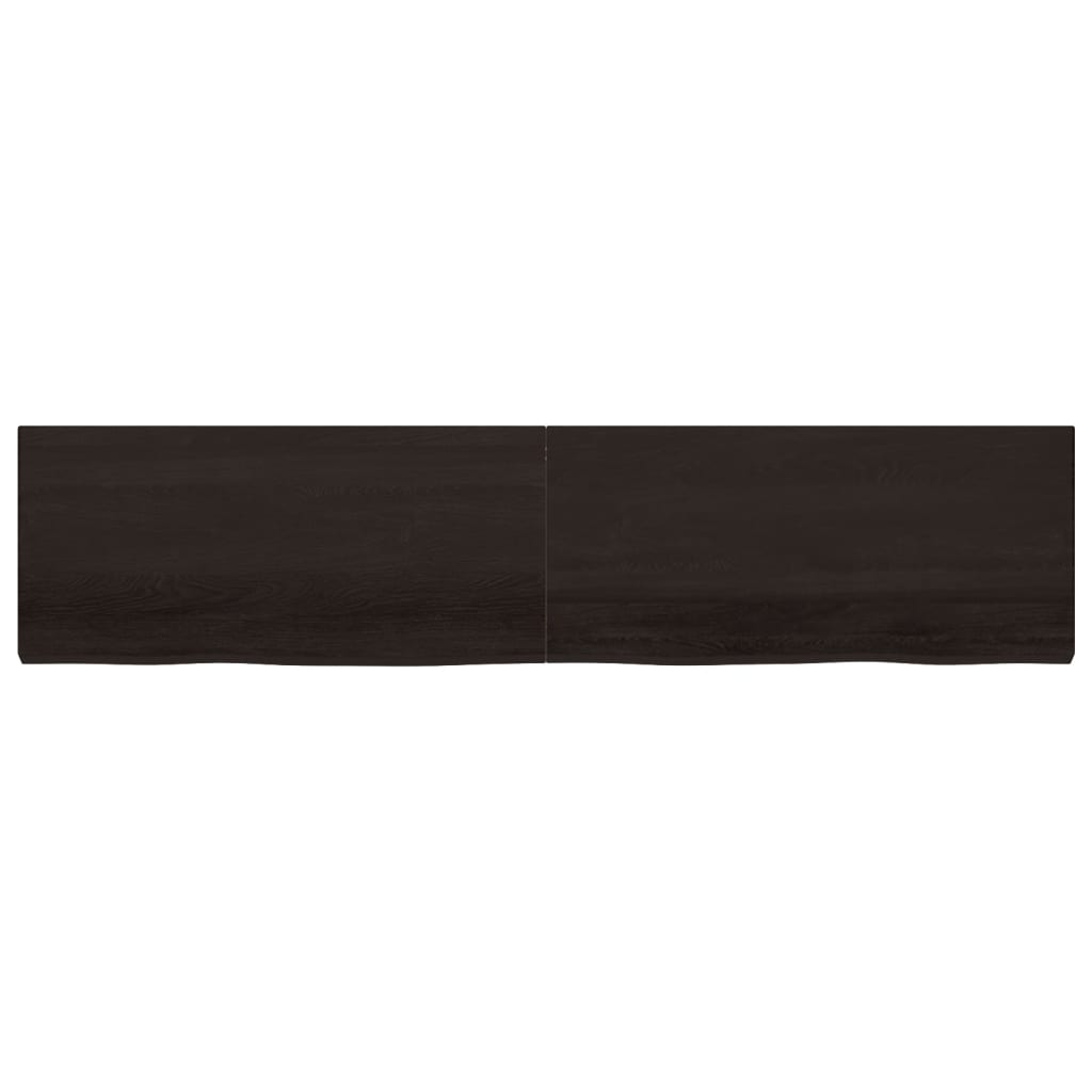 Ripiano Marrone Scuro 220x50x(2-6) cm Massello Rovere Trattato